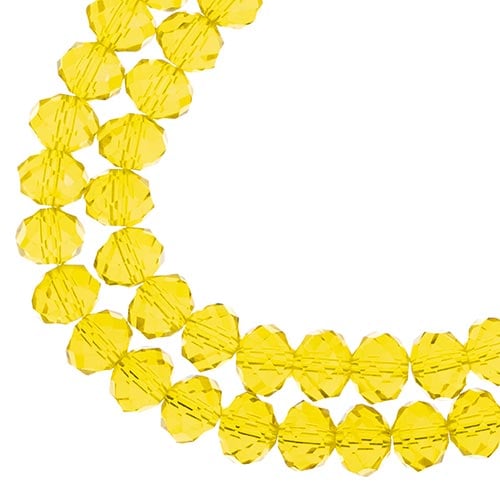 Crystal Lane DIY Rondelle 2 Strand 7in (apx46pcs) 8x10mm Transparent Yellow