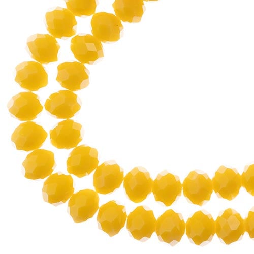 Crystal Lane DIY Rondelle 2 Strand 7in (apx46pcs) 8x10mm Opaque Yellow