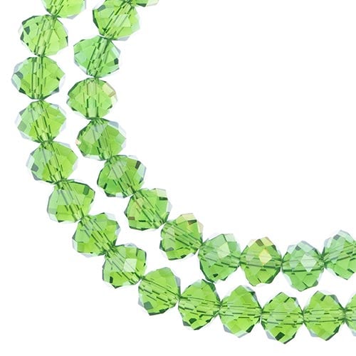 Crystal Lane DIY Rondelle 2 Strand 7in (apx46pcs) 8x10mm Transparent Green AB