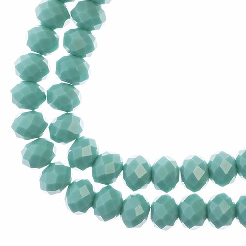 Crystal Lane DIY Rondelle 2 Strand 7in (apx46pcs) 8x10mm Opaque Turquoise Green