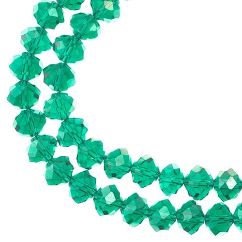Crystal Lane DIY Rondelle 2 Strand 7in (apx46pcs) 8x10mm Transparent Dark Green AB