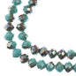 Crystal Lane DIY Rondelle 2 Strand 7in (apx46pcs) 8x10mm Op. Turquoise Blue w/Half Champagne Luster