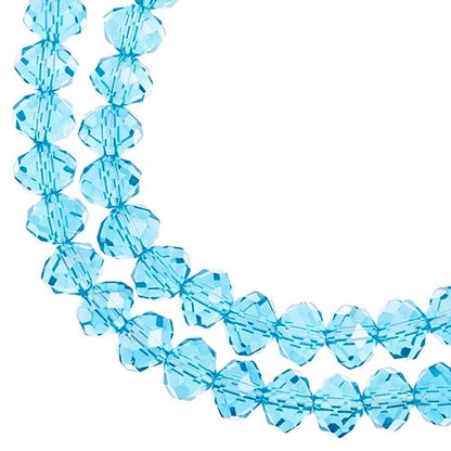 Crystal Lane DIY Rondelle 2 Strand 7in (apx46pcs) 8x10mm Transparent Blue AB