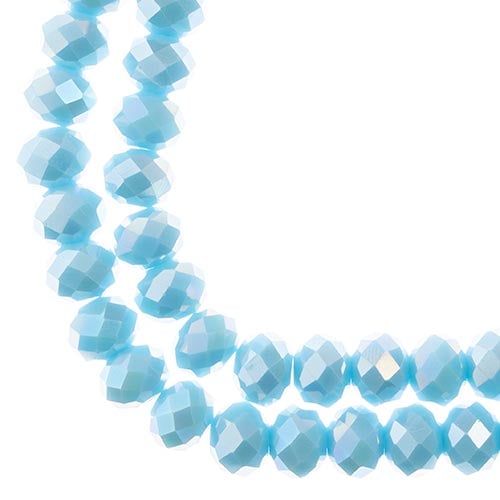 Crystal Lane DIY Rondelle 2 Strand 7in (apx46pcs) 8x10mm Opaque Blue AB
