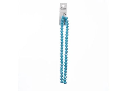 Crystal Lane DIY Rondelle 2 Strand 7in (apx46pcs) 8x10mm Opaque Blue AB