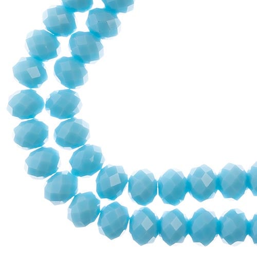 Crystal Lane DIY Rondelle 2 Strand 7in (apx46pcs) 8x10mm Opaque Blue