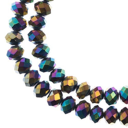 Crystal Lane DIY Rondelle 2 Strand 7in (apx46pcs) 8x10mm Opaque Multi Color Iris