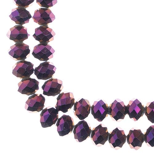 Crystal Lane DIY Rondelle 2 Strand 7in (apx46pcs) 8x10mm Opaque Purple Iris