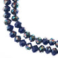 Crystal Lane DIY Rondelle 2 Strand 7in (apx46pcs) 8x10mm Opaque Dark Sapphire w/Half Iris