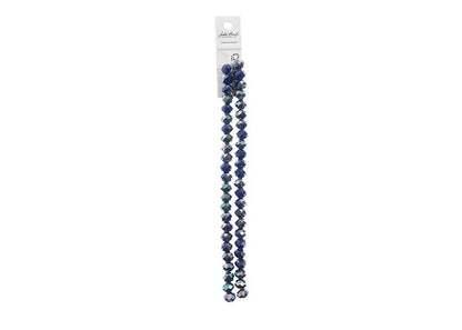 Crystal Lane DIY Rondelle 2 Strand 7in (apx46pcs) 8x10mm Opaque Dark Sapphire w/Half Iris