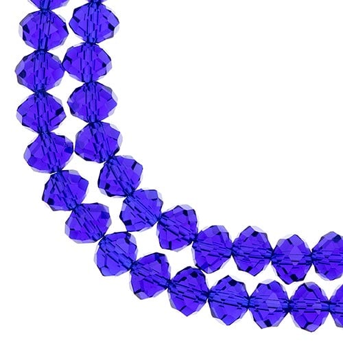 Crystal Lane DIY Rondelle 2 Strand 7in (apx46pcs) 8x10mm Transparent Dark Sapphire