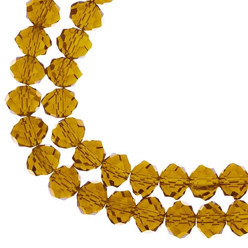 Crystal Lane DIY Rondelle 2 Strand 7in (apx46pcs) 8x10mm Transparent Amber