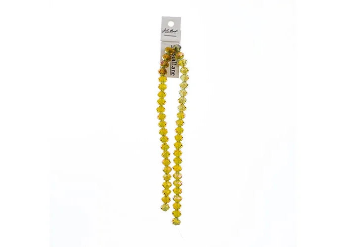 Crystal Lane DIY Rondelle 2 Strand 7in (apx46pcs) 8x10mm Transparent Light Amber w/Purple Luster