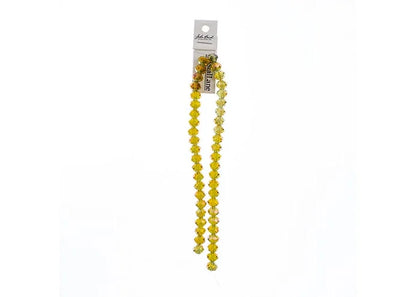 Crystal Lane DIY Rondelle 2 Strand 7in (apx46pcs) 8x10mm Transparent Light Amber w/Purple Luster