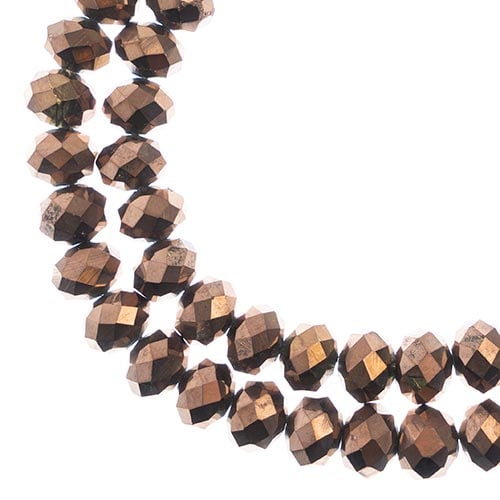 Crystal Lane DIY Rondelle 2 Strand 7in (apx46pcs) 8x10mm Opaque Copper Iris