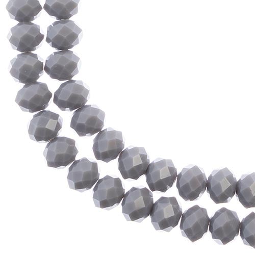 Crystal Lane DIY Rondelle 2 Strand 7in (apx46pcs) 8x10mm Opaque Grey