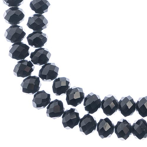 Crystal Lane DIY Rondelle 2 Strand 7in (apx46pcs) 8x10mm Opaque Black