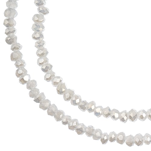Crystal Lane DIY Rondelle 2 Strand 7in (apx246pcs) 1.5x2.5mm Opaque White Matt AB