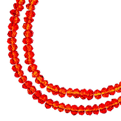 Crystal Lane DIY Rondelle 2 Strand 7in (apx246pcs) 1.5x2.5mm Transparent Red