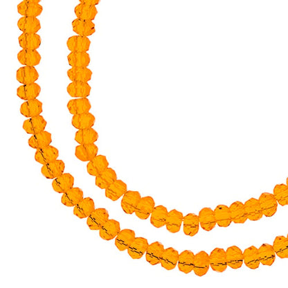 Crystal Lane DIY Rondelle 2 Strand 7in (apx246pcs) 1.5x2.5mm Transparent Orange