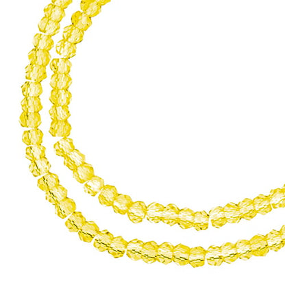 Crystal Lane DIY Rondelle 2 Strand 7in (apx246pcs) 1.5x2.5mm Transparent Yellow