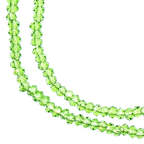 Crystal Lane DIY Rondelle 2 Strand 7in (apx246pcs) 1.5x2.5mm Transparent Green AB