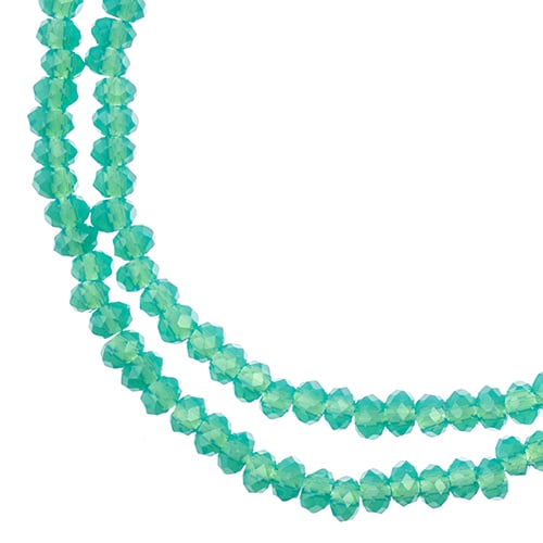 Crystal Lane DIY Rondelle 2 Strand 7in (apx246pcs) 1.5x2.5mm Opaque Turquoise Green
