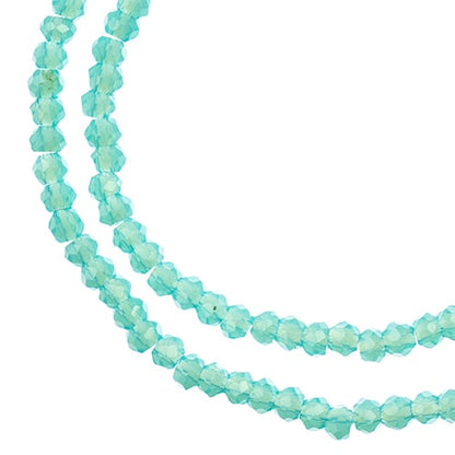 Crystal Lane DIY Rondelle 2 Strand 7in (apx246pcs) 1.5x2.5mm Opaque Turquoise Blue