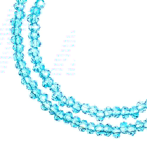 Crystal Lane DIY Rondelle 2 Strand 7in (apx246pcs) 1.5x2.5mm Transparent Blue AB