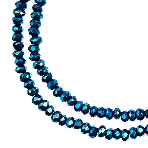 Crystal Lane DIY Rondelle 2 Strand 7in (apx246pcs) 1.5x2.5mm Opaque Blue Iris
