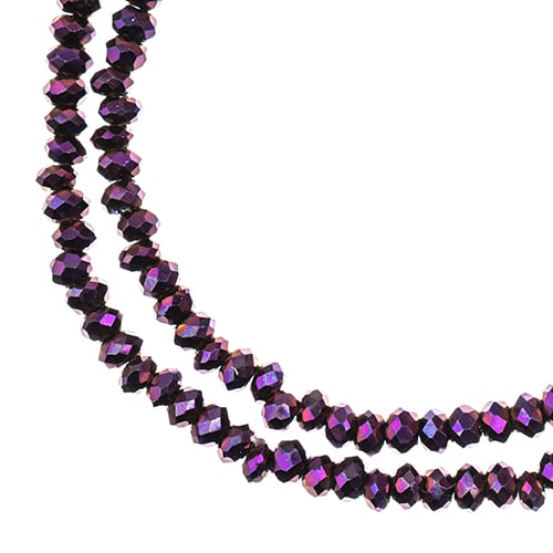 Crystal Lane DIY Rondelle 2 Strand 7in (apx246pcs) 1.5x2.5mm Opaque Purple Iris