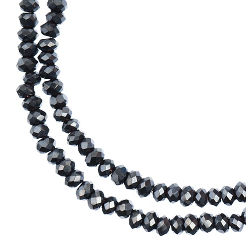 Crystal Lane DIY Rondelle 2 Strand 7in (apx246pcs) 1.5x2.5mm Opaque Gunmetal Luster