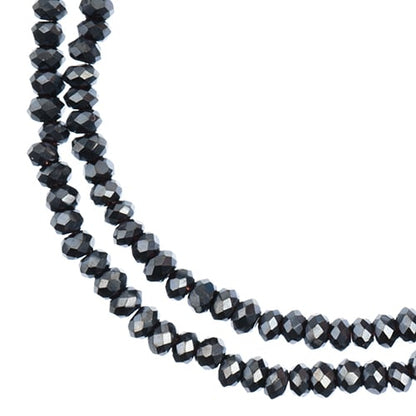 Crystal Lane DIY Rondelle 2 Strand 7in (apx246pcs) 1.5x2.5mm Opaque Gunmetal Luster