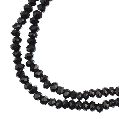 Crystal Lane DIY Rondelle 2 Strand 7in (apx246pcs) 1.5x2.5mm Opaque Black