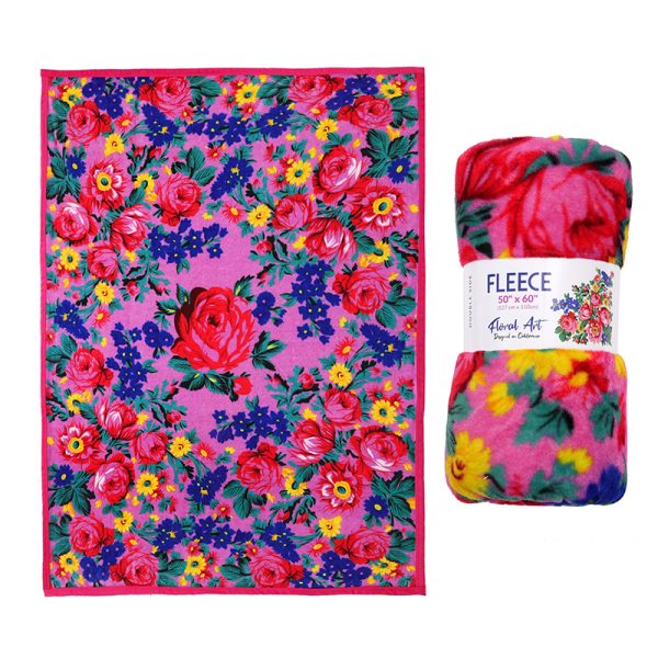50″x60″ Kokum Floral Art Silk Touch Fleece