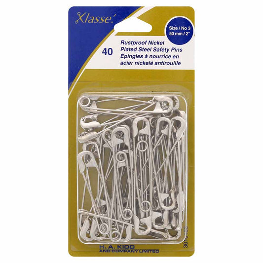 KLASSE´ Safety Pins - 50mm (2″) Size 3 - 40pcs