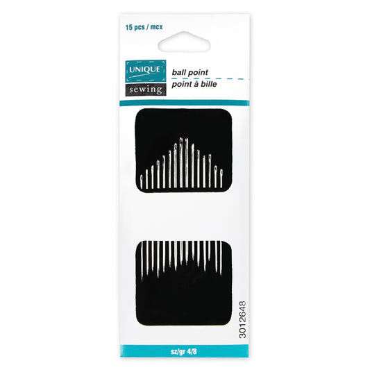 UNIQUE SEWING Ballpoint Needles - sizes 4/8 - 15pcs