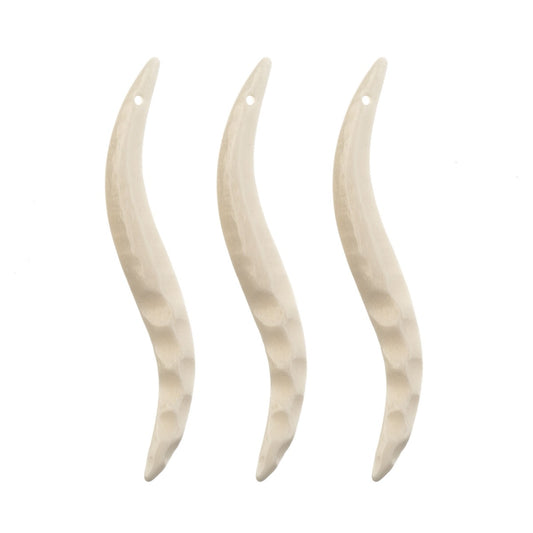 Bone Tree Branch Pendant 3pcs 2.56x0.59in Beige work on bone 3PCS