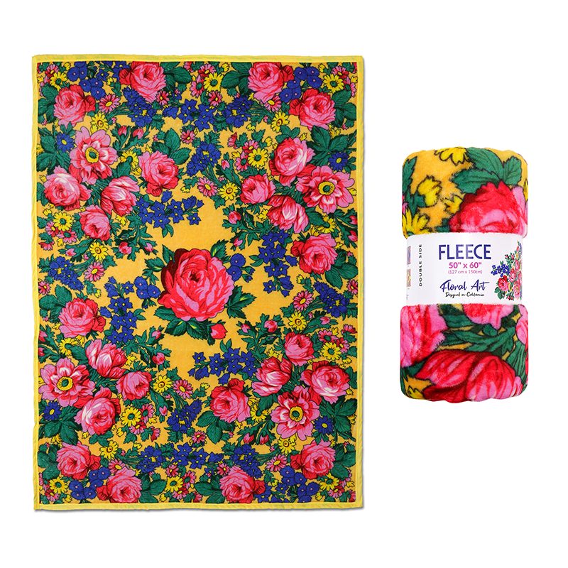 50″x60″ Kokum Floral Art Silk Touch Fleece