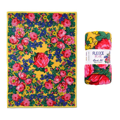 50″x60″ Kokum Floral Art Silk Touch Fleece