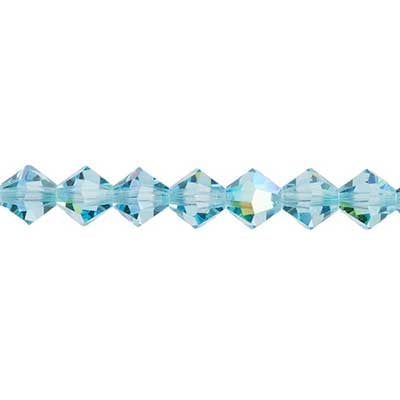 Preciosa 5in Strand Rondell 31pcs 4mm Aquamarine AB
