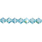 Preciosa 5in Strand Rondell 31pcs 4mm Aquamarine AB