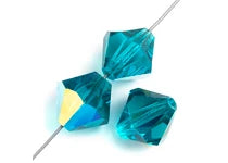 Preciosa 5in Strand Rondell 31pcs 4mm Blue Zircon AB