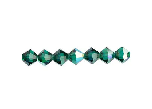 Preciosa 5in Strand Rondell 31pcs 4mm Emerald AB