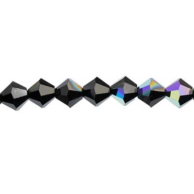 Preciosa 5in Strand Rondell 31pcs 4mm Jet AB