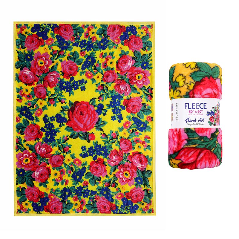 50″x60″ Kokum Floral Art Silk Touch Fleece