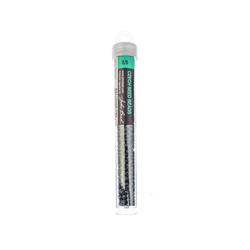 Czech Seed Beads apx. 22g Vial 8/0 PermaLux Dyed Chalk Grey Matt
