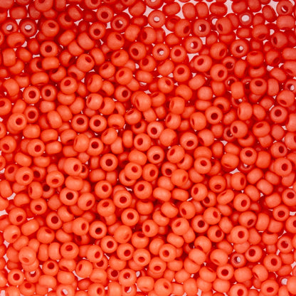 Czech Seed Beads apx. 22g Vial 8/0 Terra Intensive Orange Matt