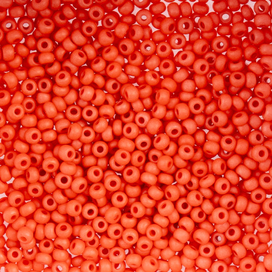 Czech Seed Beads apx. 22g Vial 8/0 Terra Intensive Orange Matt