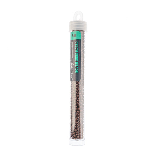 Czech Seed Beads apx. 22g Vial 8/0 Terra Intensive Dark Brown Matt
